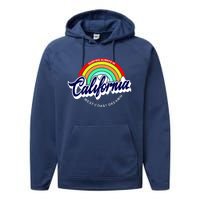 California West Coast Dreamin Retro Rainbow Performance Fleece Hoodie