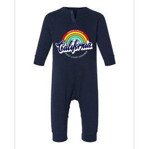 California West Coast Dreamin Retro Rainbow Infant Fleece One Piece