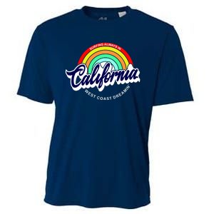 California West Coast Dreamin Retro Rainbow Cooling Performance Crew T-Shirt