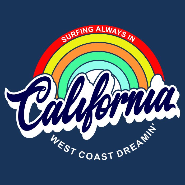California West Coast Dreamin Retro Rainbow Performance Shirt