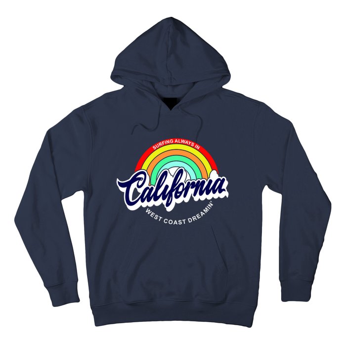 California West Coast Dreamin Retro Rainbow Hoodie