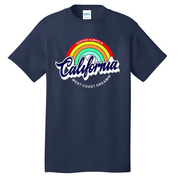 California West Coast Dreamin Retro Rainbow Tall T-Shirt