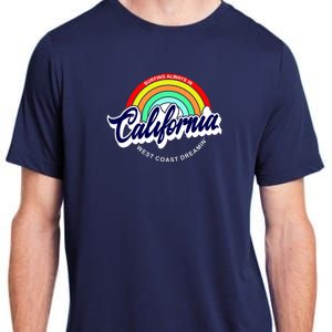 California West Coast Dreamin Retro Rainbow Adult ChromaSoft Performance T-Shirt