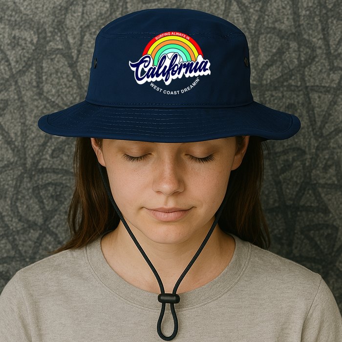 California West Coast Dreamin Retro Rainbow Bucket Hat