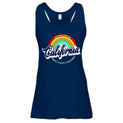 California West Coast Dreamin Retro Rainbow Ladies Essential Flowy Tank
