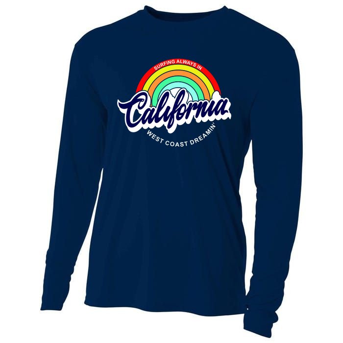 California West Coast Dreamin Retro Rainbow Cooling Performance Long Sleeve Crew