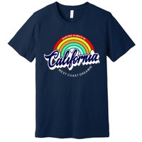 California West Coast Dreamin Retro Rainbow Premium T-Shirt