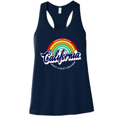 California West Coast Dreamin Retro Rainbow Women's Racerback Tank