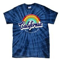 California West Coast Dreamin Retro Rainbow Tie-Dye T-Shirt