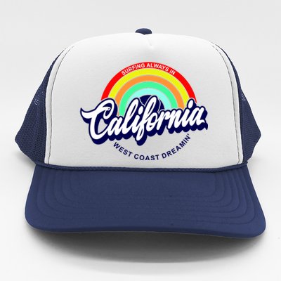 California West Coast Dreamin Retro Rainbow Trucker Hat