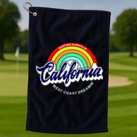 California West Coast Dreamin Retro Rainbow Golf Towel