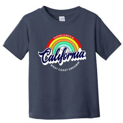 California West Coast Dreamin Retro Rainbow Toddler T-Shirt