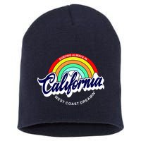 California West Coast Dreamin Retro Rainbow Short Acrylic Beanie