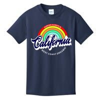 California West Coast Dreamin Retro Rainbow Kids T-Shirt