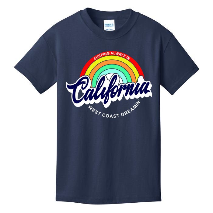California West Coast Dreamin Retro Rainbow Kids T-Shirt