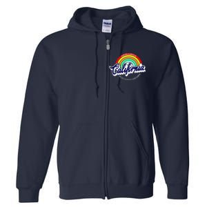 California West Coast Dreamin Retro Rainbow Full Zip Hoodie