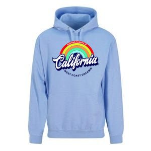 California West Coast Dreamin Retro Rainbow Unisex Surf Hoodie