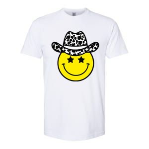 Cute Western Country Cowgirl Hat Star Yellow Smile Face Girl Softstyle CVC T-Shirt