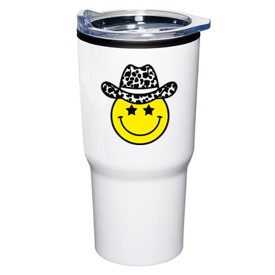Cute Western Country Cowgirl Hat Star Yellow Smile Face Girl Tumbler