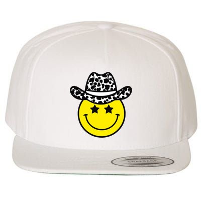 Cute Western Country Cowgirl Hat Star Yellow Smile Face Girl Wool Snapback Cap