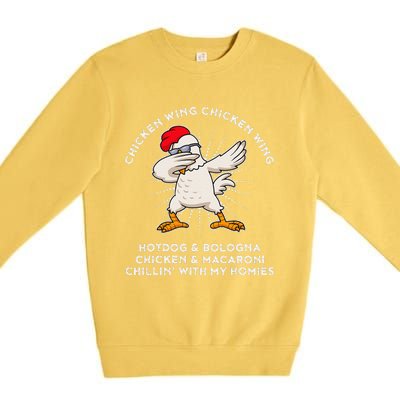 Chicken Wing Chicken Wing Song Lyric Hot Dog Bologna Premium Crewneck Sweatshirt