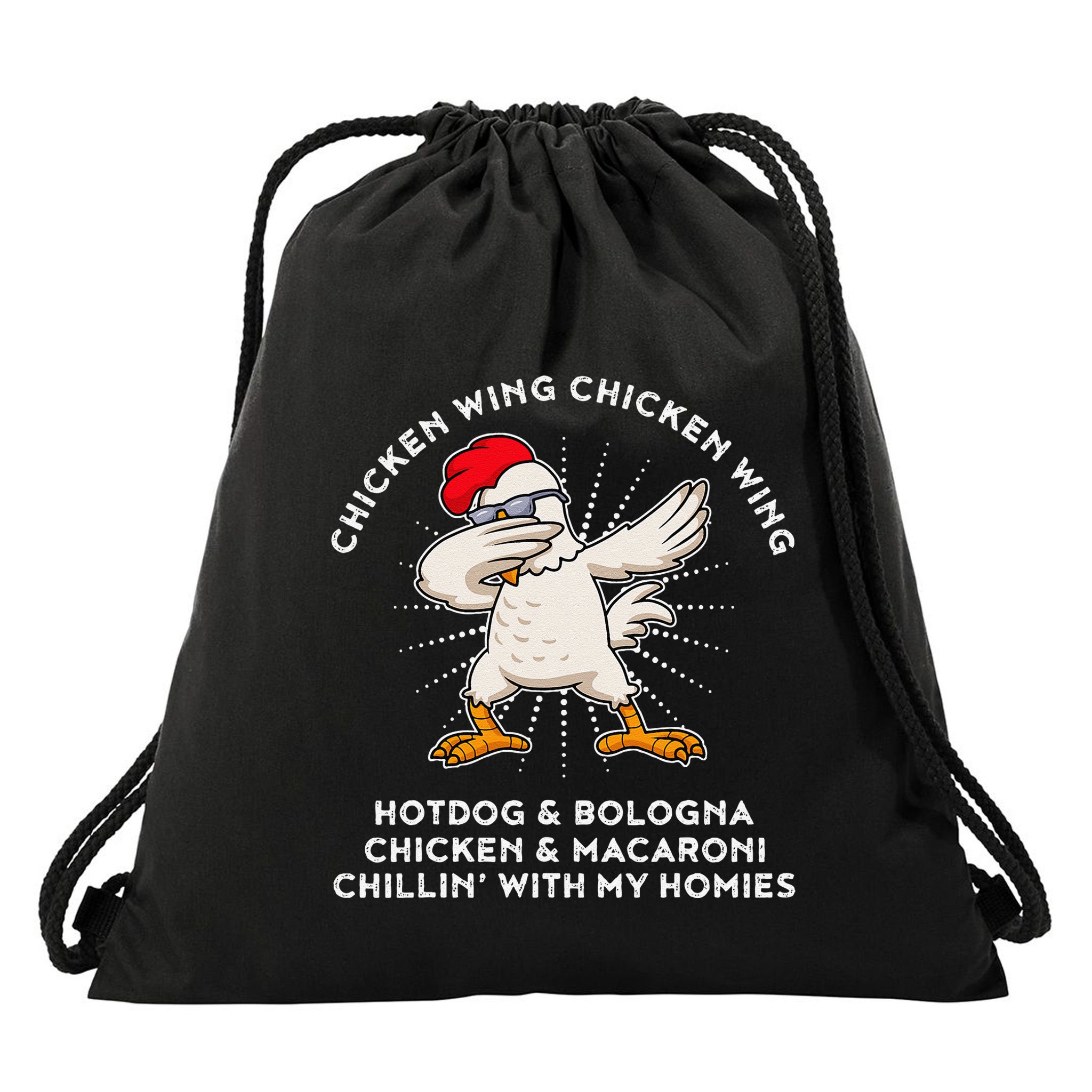 Chicken Wing Chicken Wing Song Lyric Hot Dog Bologna Drawstring Bag