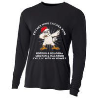Chicken Wing Chicken Wing Song Lyric Hot Dog Bologna Cooling Performance Long Sleeve Crew