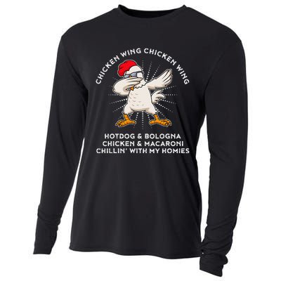 Chicken Wing Chicken Wing Song Lyric Hot Dog Bologna Cooling Performance Long Sleeve Crew