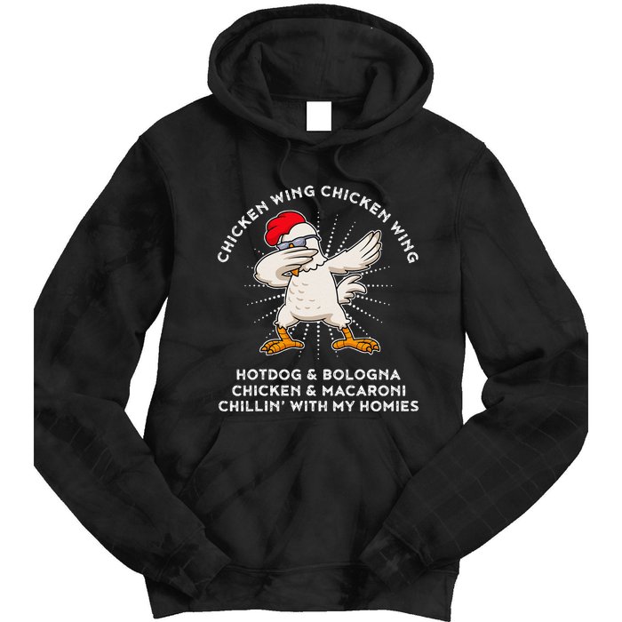 Chicken Wing Chicken Wing Song Lyric Hot Dog Bologna Tie Dye Hoodie