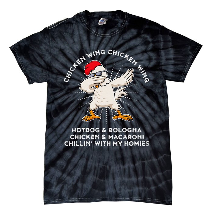 Chicken Wing Chicken Wing Song Lyric Hot Dog Bologna Tie-Dye T-Shirt