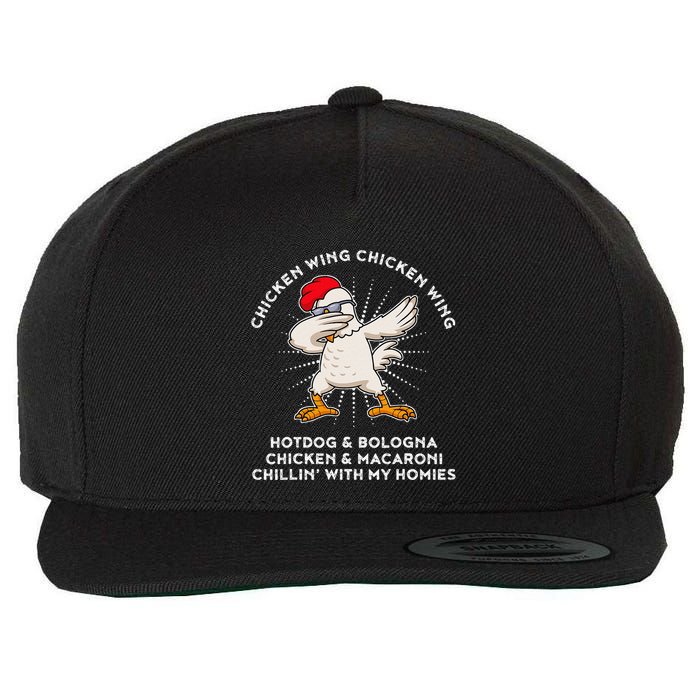 Chicken Wing Chicken Wing Song Lyric Hot Dog Bologna Wool Snapback Cap