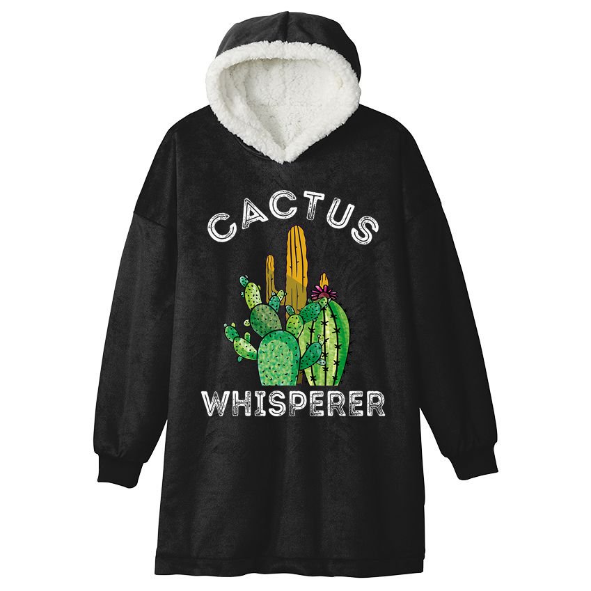 Cactus Whisperer Cacti Gardener Succulent Garden Plants Hooded Wearable Blanket