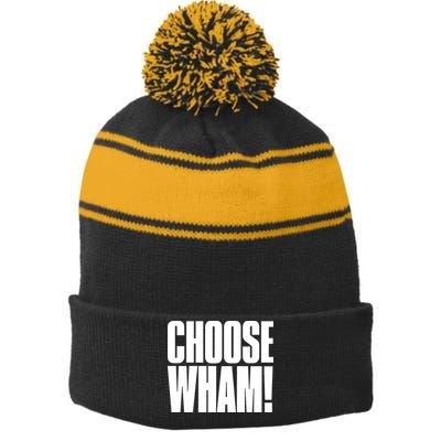 Choose Wham Stripe Pom Pom Beanie