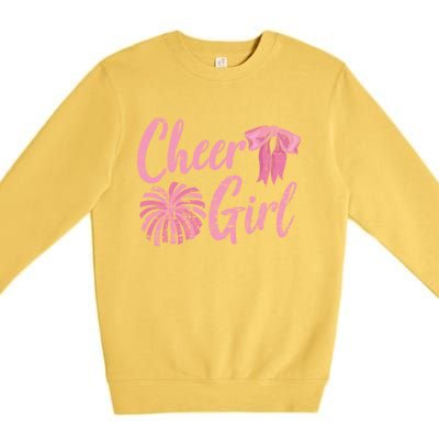 Cheering Women Cheer Girls Cheerleading Cheerleader Gift Premium Crewneck Sweatshirt