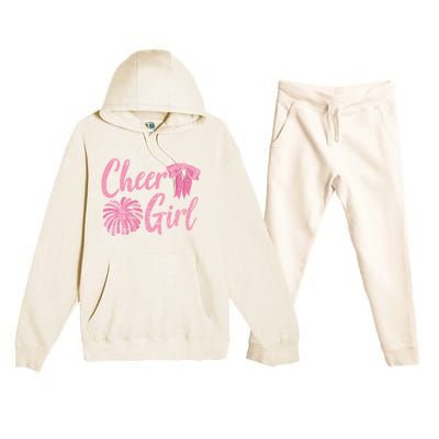 Cheering Women Cheer Girls Cheerleading Cheerleader Gift Premium Hooded Sweatsuit Set