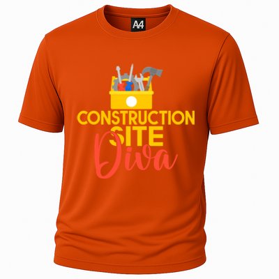 Construction Worker Construction Site Diva Gift Cooling Performance Crew T-Shirt