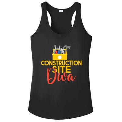 Construction Worker Construction Site Diva Gift Ladies PosiCharge Competitor Racerback Tank