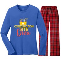 Construction Worker Construction Site Diva Gift Women's Long Sleeve Flannel Pajama Set 