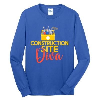 Construction Worker Construction Site Diva Gift Tall Long Sleeve T-Shirt