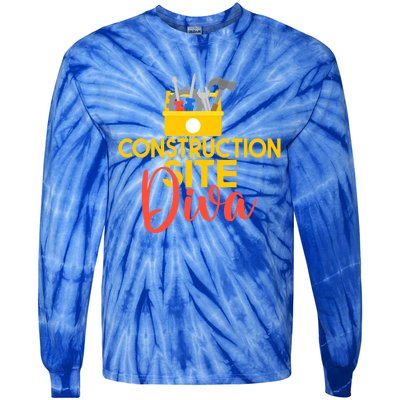 Construction Worker Construction Site Diva Gift Tie-Dye Long Sleeve Shirt