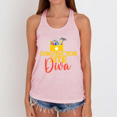 Construction Worker Construction Site Diva Gift Women's Knotted Racerback Tank