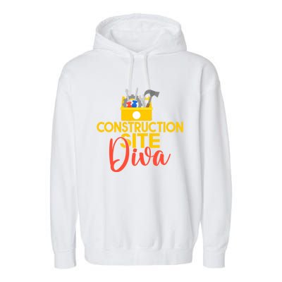 Construction Worker Construction Site Diva Gift Garment-Dyed Fleece Hoodie