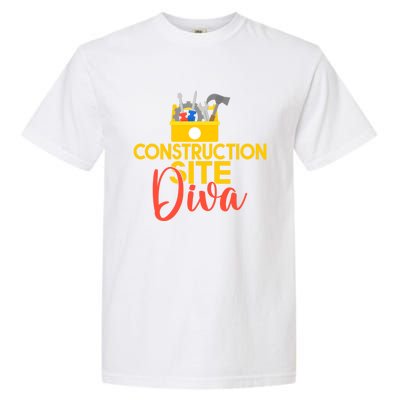 Construction Worker Construction Site Diva Gift Garment-Dyed Heavyweight T-Shirt