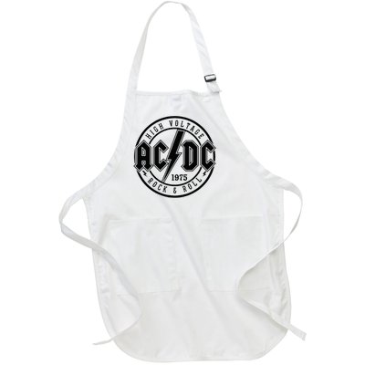 Classic White Cotton Rock & Roll Full-Length Apron With Pockets