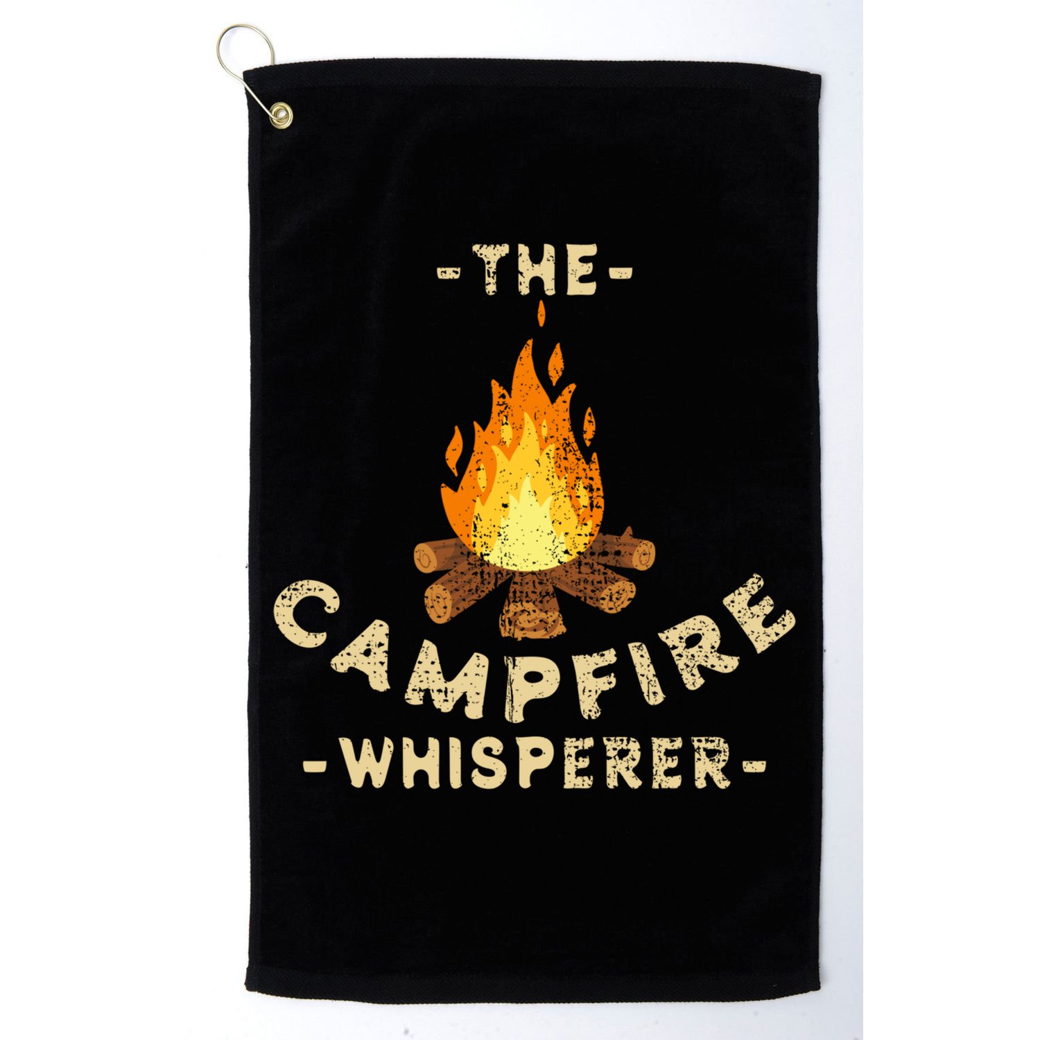 Campfire Whisperer Camping Pun Camper Campfire Funny Gift Golf Towel