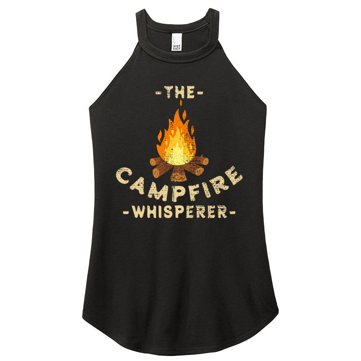Campfire Whisperer Camping Pun Camper Campfire Funny Gift Women's Perfect Tri Rocker Tank