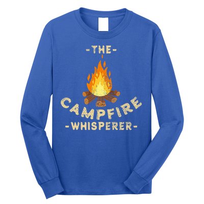 Campfire Whisperer Camping Pun Camper Campfire Funny Gift Long Sleeve Shirt