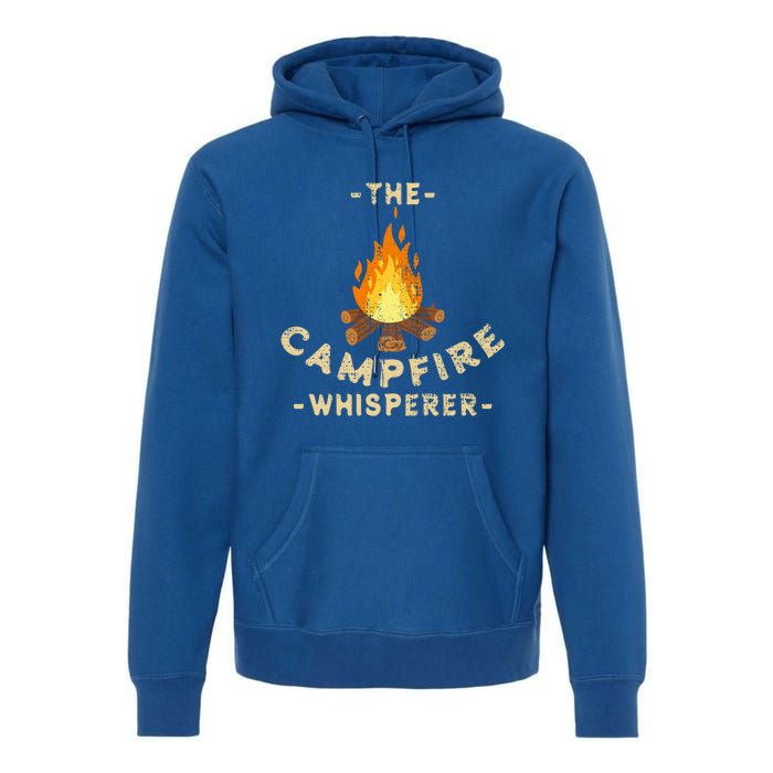 Campfire Whisperer Camping Pun Camper Campfire Funny Gift Premium Hoodie