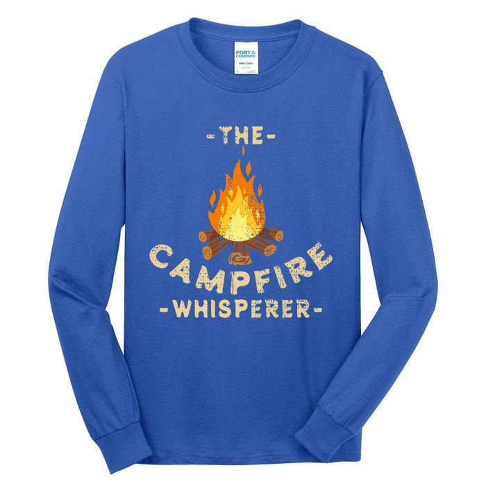 Campfire Whisperer Camping Pun Camper Campfire Funny Gift Tall Long Sleeve T-Shirt