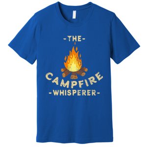 Campfire Whisperer Camping Pun Camper Campfire Funny Gift Premium T-Shirt